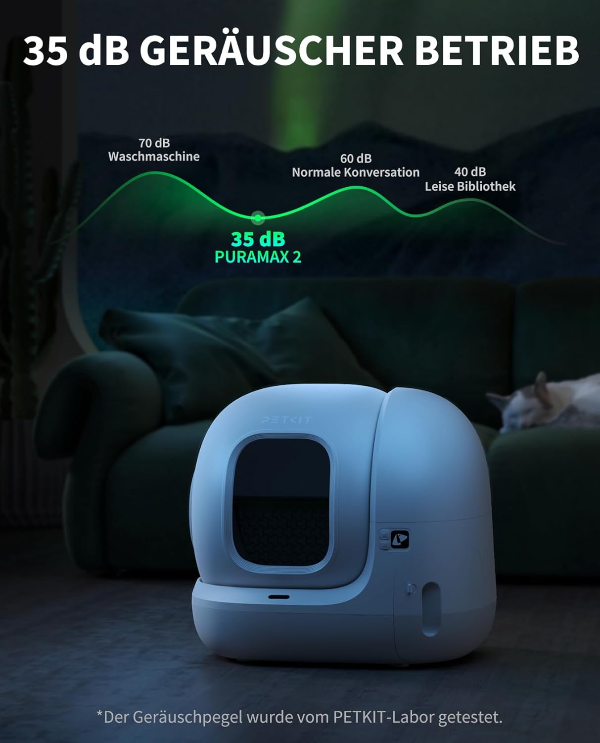 PETKIT Pura Max 2 Selbstreinigende Katzentoilette, 76L Katzenklo Selbstreinigend,xSecure,Geruchsbeseitigung,App-Steuerung,Große Fassungsvermögen,Automatisches Katzenklo für Mehrere Katzen