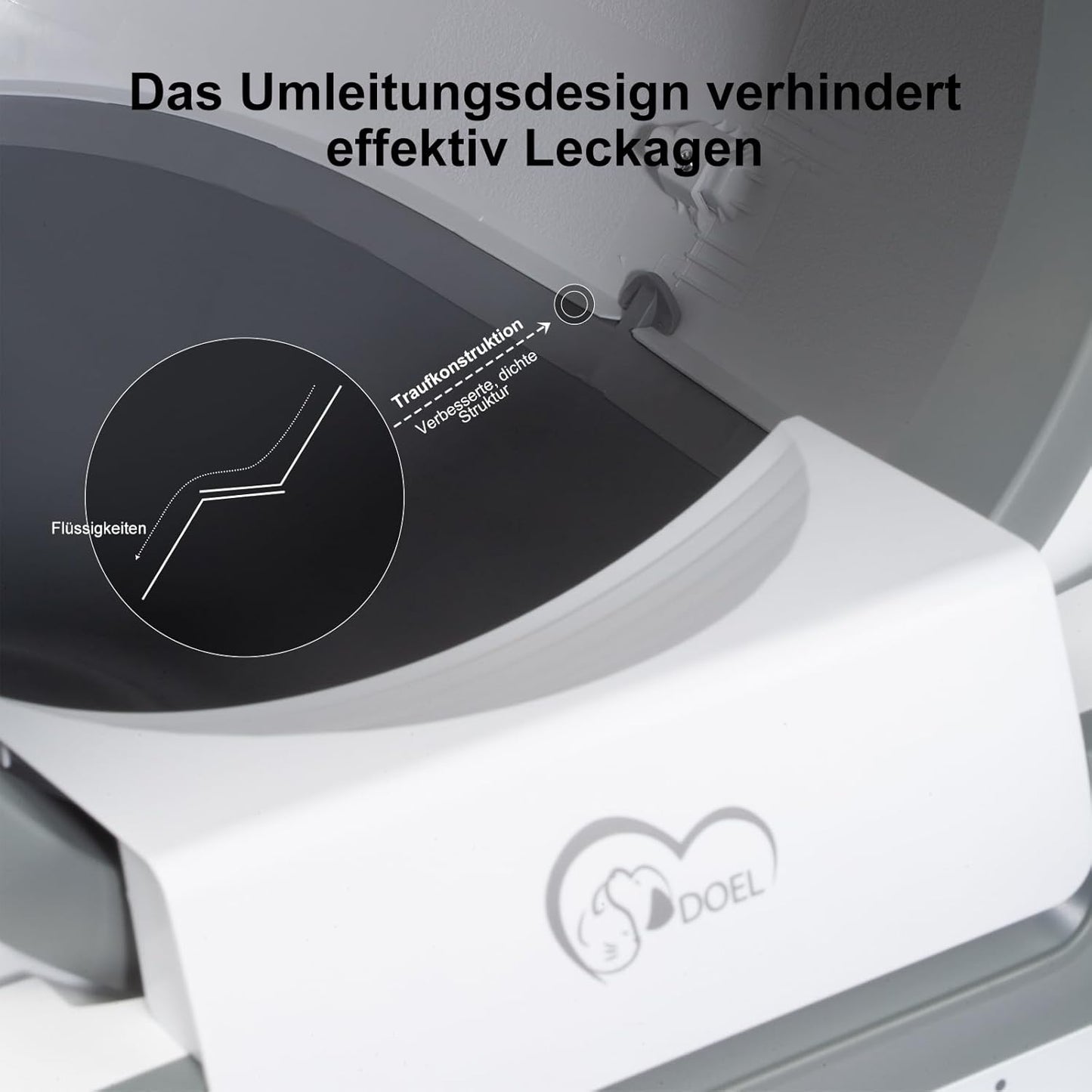 DOEL Upgrade Selbstreinigende Katzentoilette 65L Große Kapazität, Dreifacher Sicherheitsschutz, Automatische Katzentoilette APP-Gesundheitsüberwachung, Für Mehreren Katzen Geeignet mit Matte Einlagen