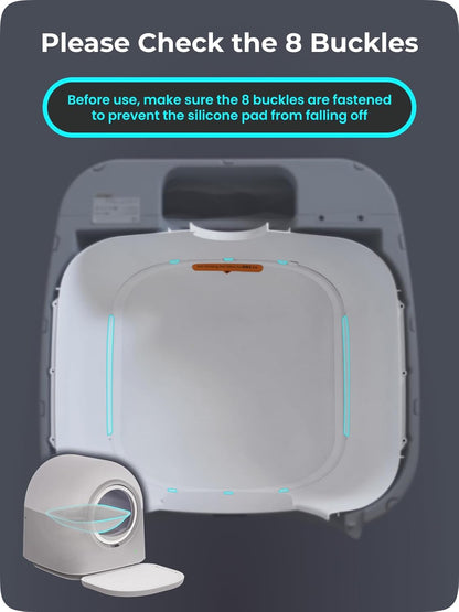 ABRCT Selbstreinigende Katzentoilette PRO, Katzenklo Selbstreinigend XXL, Wägbar, Hygienisch, Geruchsneutral, APP-Steuerung, Große Fassungsvermögen für Mehrere Katzen, mit Katzenstreu Matte